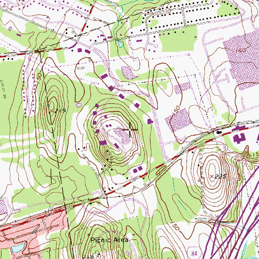 Topographic Map of Buckland Industrial Park, CT