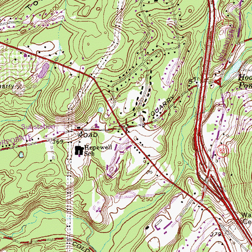 Topographic Map of Bucks Corners, CT