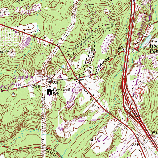 Topographic Map of Bucks Corner Village Shopping Center, CT