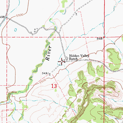 Topographic Map of Hidden Valley Ranch, CO