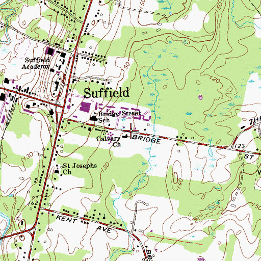 Topographic Map of Calvary Church, CT