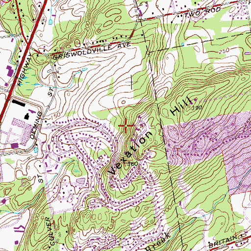 Topographic Map of Candlewyck Park, CT
