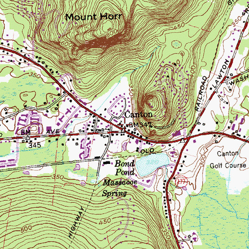 Topographic Map of Canton Community Baptist Church, CT