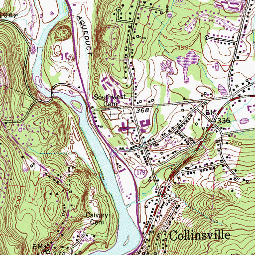 Topographic Map of Canton Elementary School, CT