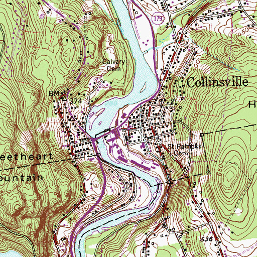 Topographic Map of Canton Historical Society Building, CT