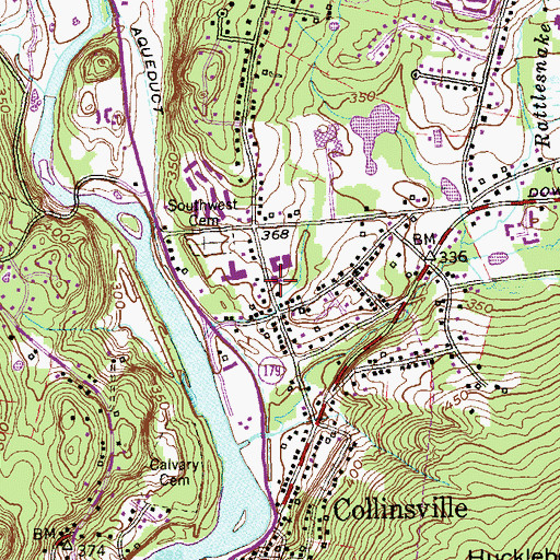 Topographic Map of Canton Intermediate School, CT