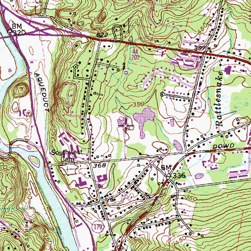 Topographic Map of Canton Junior-Senior High School, CT