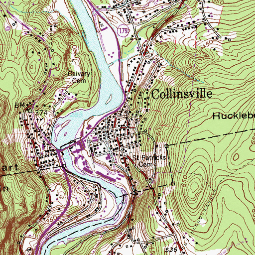 Topographic Map of Canton Public Library, CT