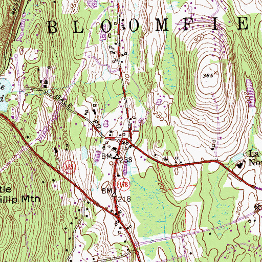 Topographic Map of Case Corner, CT