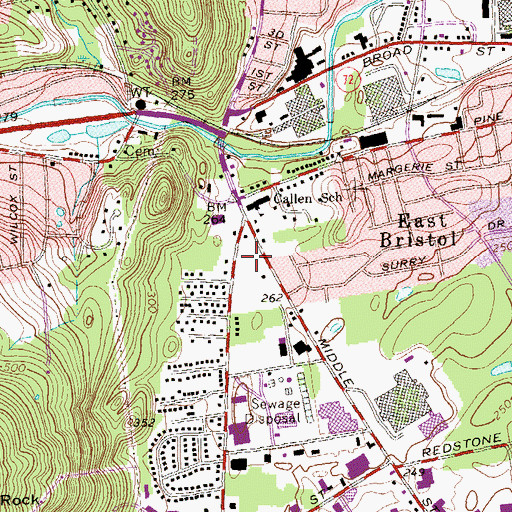 Topographic Map of Casey Field, CT