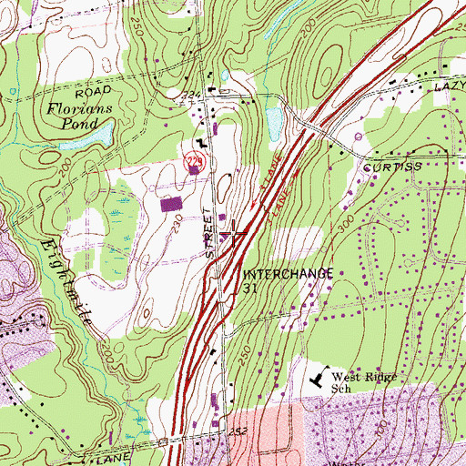 Topographic Map of Central Baptist Church, CT