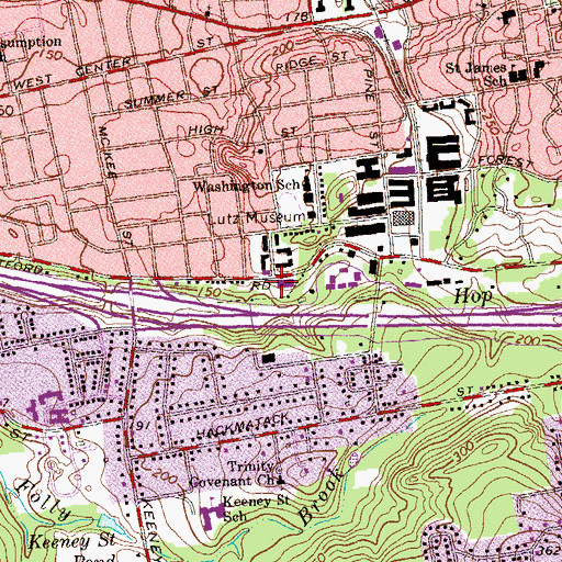 Topographic Map of Cheney Homestead Museum, CT