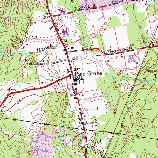 Topographic Map of Christ Episcopal Church of Avon, CT