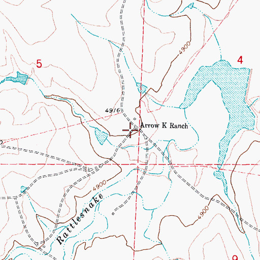 Topographic Map of Arrow K Ranch, CO