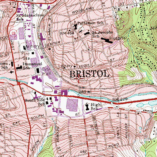 Topographic Map of Christian Fellowship Center, CT