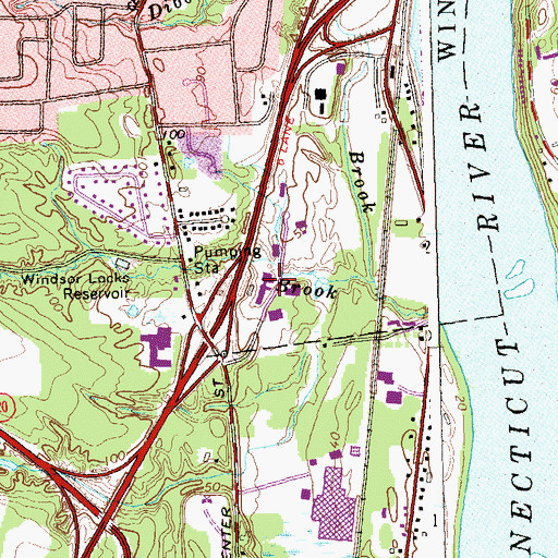 Topographic Map of Clyde Gill Industrial Park, CT