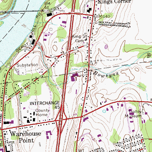 Topographic Map of Cohoes Common Shopping Center, CT