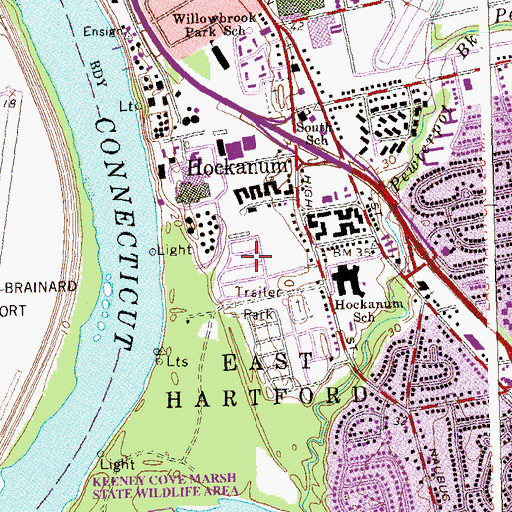 Topographic Map of Colonial Mobile Home Park, CT