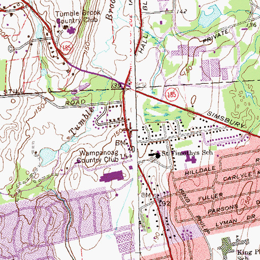 Topographic Map of Congregation Agudas Achim, CT