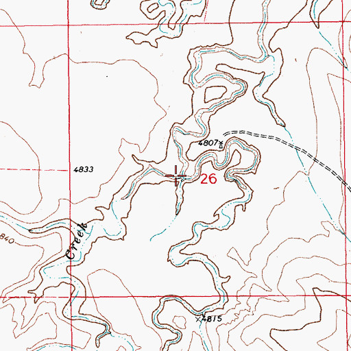 Topographic Map of Rattlesnake Creek, CO