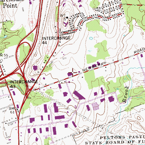 Topographic Map of Connecticut Industrial Business Park, CT