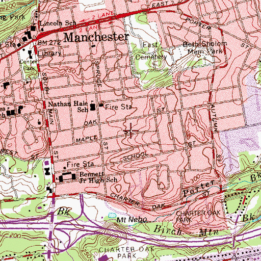 Topographic Map of Connecticut Society of Genealogists Library, CT