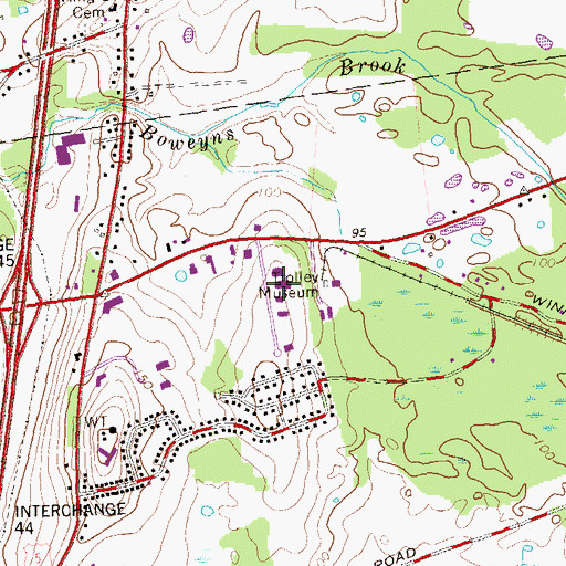 Topographic Map of Connecticut Trolley Museum, CT