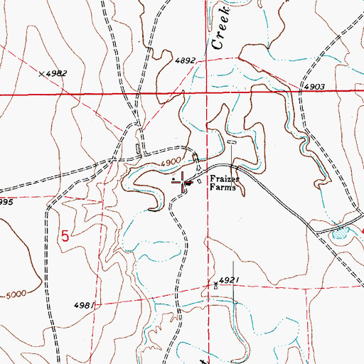 Topographic Map of Fraizer Farms, CO
