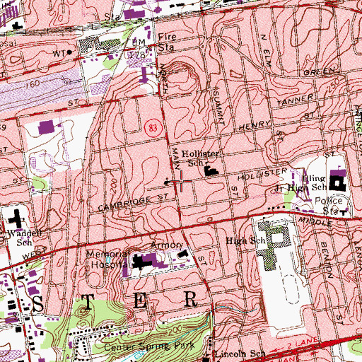 Topographic Map of Cornerstone Christian School, CT