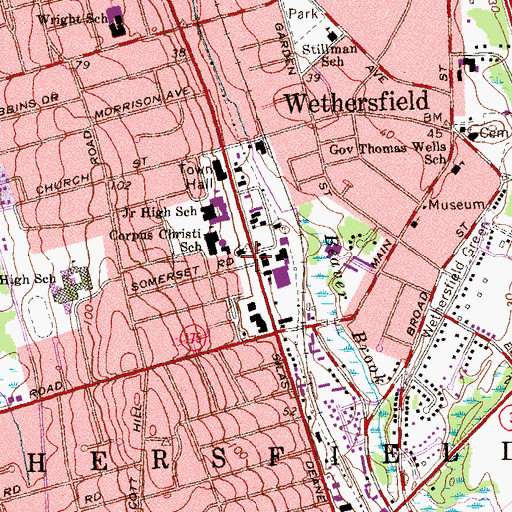 Topographic Map of Corpus Christi Church, CT