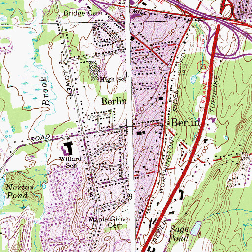 Topographic Map of Crossroads Church of God, CT