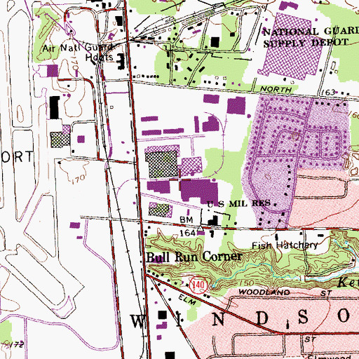 Topographic Map of Crown Industrial Park, CT