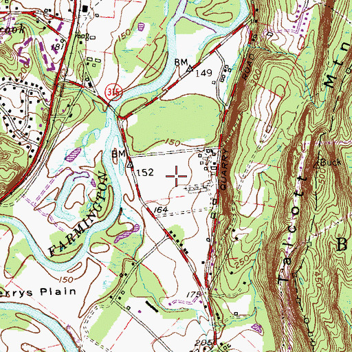 Topographic Map of Curtis Park, CT