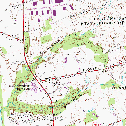 Topographic Map of Doctor John E Flaherty State Wildlife Area, CT