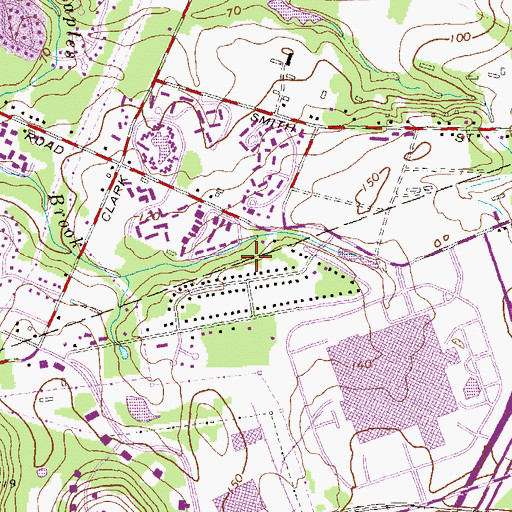 Topographic Map of Downeast Plaza Shopping Center, CT