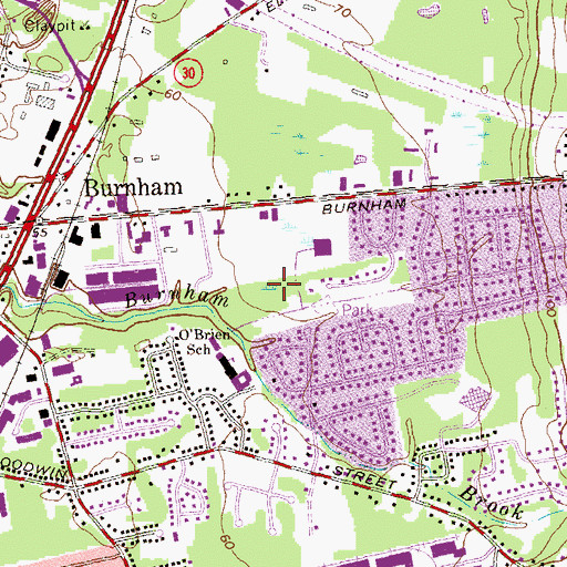 Topographic Map of Dwyer Park, CT