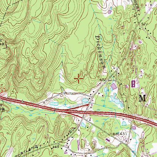 Topographic Map of East Glastonbury Fish and Game Club, CT