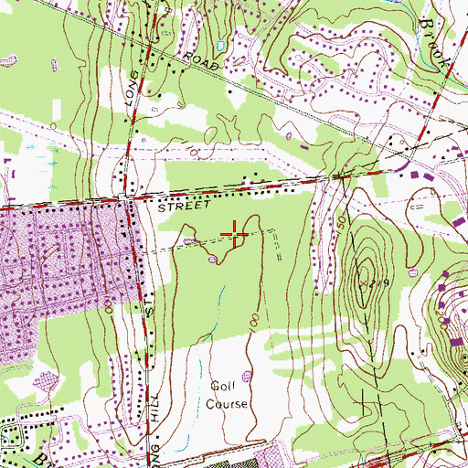 Topographic Map of East Hartford Cross Country Ski and Jogging Trails, CT