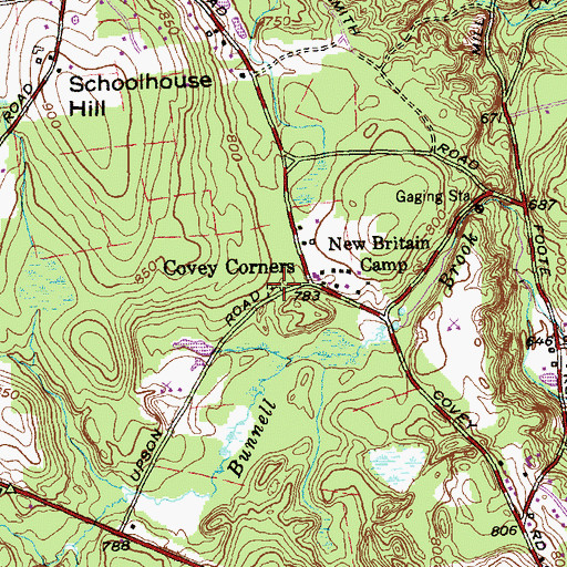Topographic Map of Seventh Day Baptist Cemetery, CT