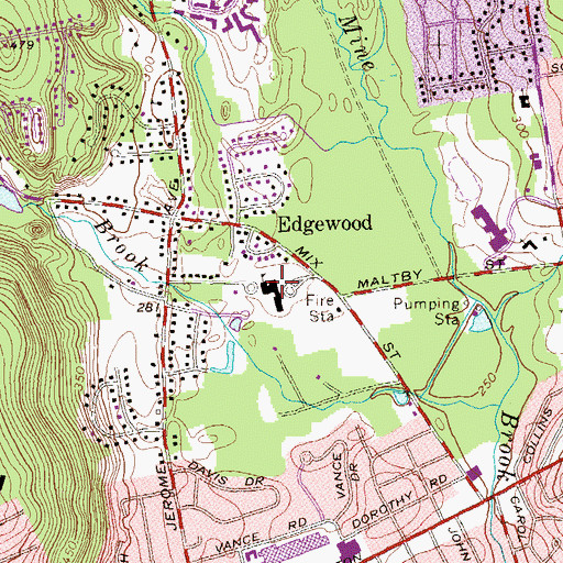 Topographic Map of Edgewood School, CT