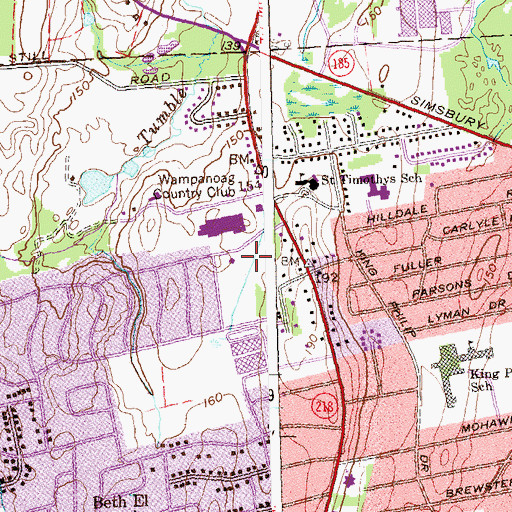 Topographic Map of Eisenhower Park, CT
