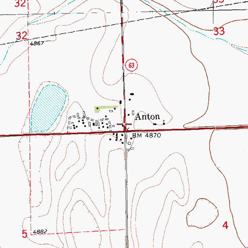 Topographic Map of Anton, CO