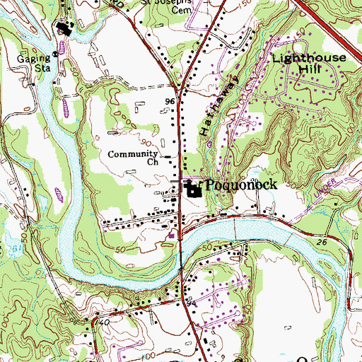 Topographic Map of Emma Hathaway Branch Library, CT