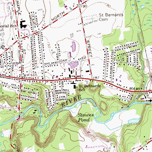 Topographic Map of Enfield Church of Christ, CT