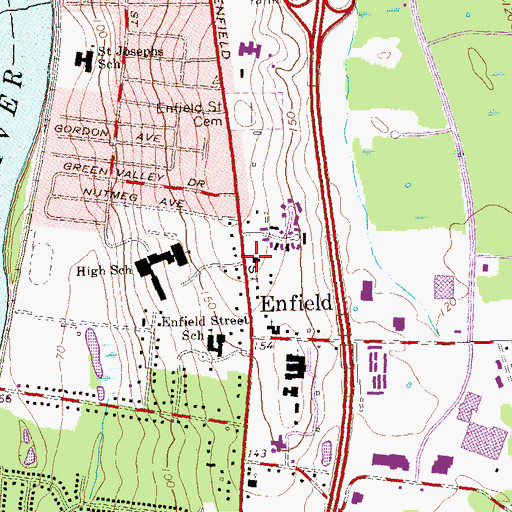 Topographic Map of Enfield Head Start, CT