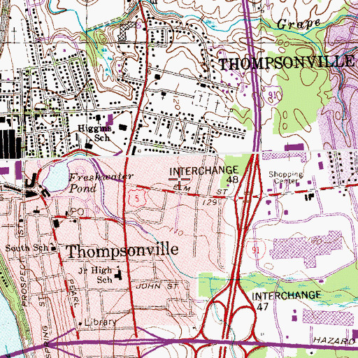Topographic Map of Enfield Shopping Plaza Shopping Center, CT