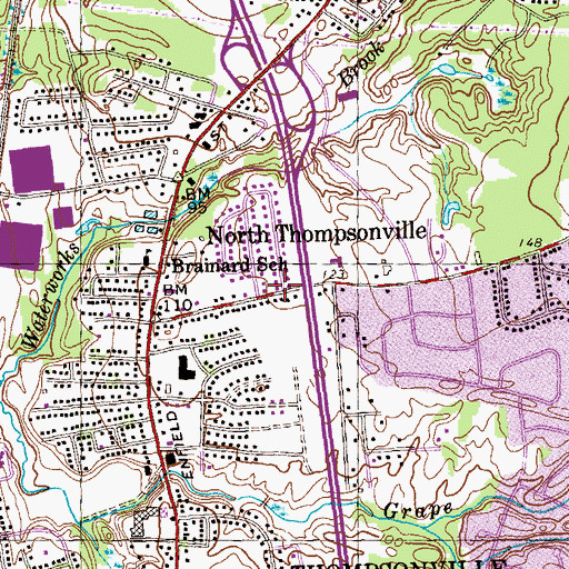 Topographic Map of Enfield United Methodist Church, CT