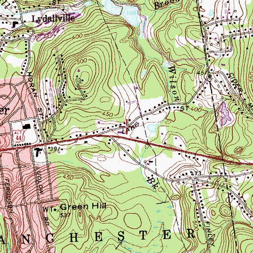 Topographic Map of Faith Baptist Church, CT