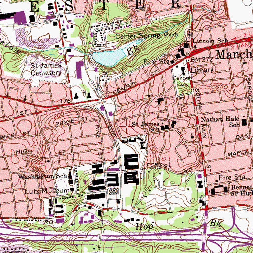 Topographic Map of Faith Tabernacle United Church, CT