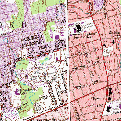 Topographic Map of Fernridge Park, CT